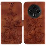 For Tecno Spark 30 4G Lily Embossed Leather Phone Case(Brown)