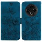 For Tecno Spark 30 4G Lily Embossed Leather Phone Case(Dark Blue)