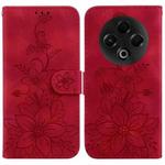 For Tecno Spark 30 4G Lily Embossed Leather Phone Case(Red)