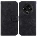 For Tecno Spark 30 4G Lily Embossed Leather Phone Case(Black)