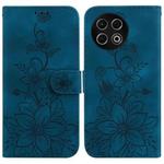 For Tecno Spark 30 Pro Lily Embossed Leather Phone Case(Dark Blue)