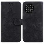 For Tecno Spark 30 Pro Lily Embossed Leather Phone Case(Black)