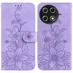 For Tecno Camon 30S / Camon 30S Pro Lily Embossed Leather Phone Case(Purple)