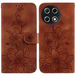 For Tecno Camon 30S / Camon 30S Pro Lily Embossed Leather Phone Case(Brown)