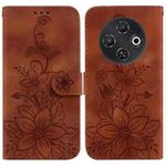 For Tecno Pop 9 5G / Spark 30C 5G Lily Embossed Leather Phone Case(Brown)