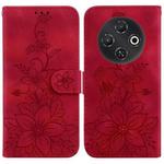 For Tecno Pop 9 5G / Spark 30C 5G Lily Embossed Leather Phone Case(Red)
