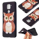 For Xiaomi Redmi Note 9 Embossment Patterned TPU Soft Protector Cover Case(Owl)