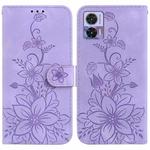 For Motorola Edge 30 Neo / Edge 30 Lite Lily Embossed Leather Phone Case(Purple)