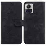 For Motorola Moto X30 Pro/Edge 30 Ultra 5G Lily Embossed Leather Phone Case(Black)