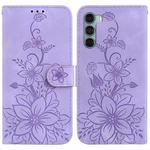 For Motorola Moto G200 5G / Edge S30 Lily Embossed Leather Phone Case(Purple)