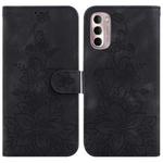 For Motorola Moto G Stylus 4G 2022 Lily Embossed Leather Phone Case(Black)