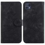 For Motorola Moto G50 5G Lily Embossed Leather Phone Case(Black)