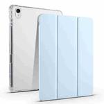 For Huawei MatePad 11.5S 3-folding Transparent TPU Smart Leather Tablet Case(Ice Blue)