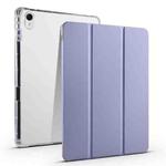 For Huawei MatePad 11.5S 3-folding Transparent TPU Smart Leather Tablet Case(Purple)