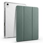 For Huawei MatePad 11.5S 3-folding Transparent TPU Smart Leather Tablet Case(Dark Night Green)