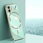 For Nothing Phone 2 XINLI Straight 6D Plating Gold Edge TPU Phone Case(Mint Green)