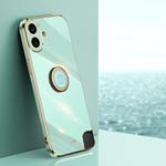 For Nothing CMF Phone 1 XINLI Straight Edge 6D Electroplate TPU Phone Case with Ring Holder(Mint Green)