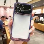 For iPhone 12 Pro Max Four-corner Shockproof TPU Phone Case with Lens Film(Purple)