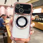 For iPhone 14 Plus MagSafe Shockproof TPU Phone Case with Lens Film(Rose Gold)