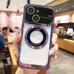 For iPhone 14 Plus MagSafe Shockproof TPU Phone Case with Lens Film(Purple)