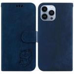 For iPhone 13 Pro Little Tiger Embossed Leather Phone Case(Dark Blue)