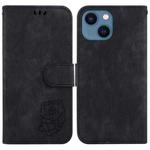 For iPhone 13 mini Little Tiger Embossed Leather Phone Case(Black)