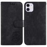 For iPhone 11 Little Tiger Embossed Leather Phone Case(Black)