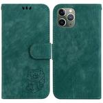 For iPhone 11 Pro Little Tiger Embossed Leather Phone Case(Green)