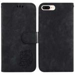 For iPhone 7 Plus / 8 Plus Little Tiger Embossed Leather Phone Case(Black)