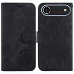 For iPhone 17 Air Little Tiger Embossed Leather Phone Case(Black)