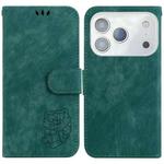 For iPhone 17 Pro Max Little Tiger Embossed Leather Phone Case(Green)