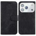 For iPhone 17 Pro Max Little Tiger Embossed Leather Phone Case(Black)