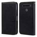 For LG K41S / K51S Skin Feeling Oil Leather Texture PU + TPU Phone Case(Black)