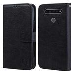 For LG K51 Skin Feeling Oil Leather Texture PU + TPU Phone Case(Black)