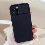 For iPhone 14 Plus Large Window Frosted TPU Phone Case(Black)