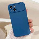 For iPhone 14 Plus Large Window Frosted TPU Phone Case(Blue)