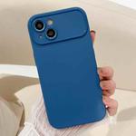 For iPhone 14 Large Window Frosted TPU Phone Case(Blue)