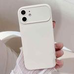 For iPhone 12 Large Window Frosted TPU Phone Case(White)