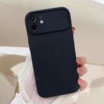 For iPhone 12 Large Window Frosted TPU Phone Case(Black)