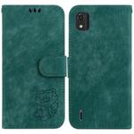 For Nokia C2 2nd Edition Little Tiger Embossed Leather Phone Case(Green)
