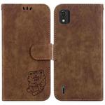 For Nokia C2 2nd Edition Little Tiger Embossed Leather Phone Case(Brown)