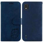 For Nokia C2 2nd Edition Little Tiger Embossed Leather Phone Case(Dark Blue)