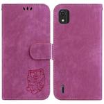 For Nokia C2 2nd Edition Little Tiger Embossed Leather Phone Case(Rose Red)