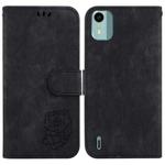For Nokia C12 Little Tiger Embossed Leather Phone Case(Black)