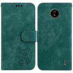 For Nokia C20 / C10 Little Tiger Embossed Leather Phone Case(Green)