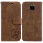 For Nokia C20 / C10 Little Tiger Embossed Leather Phone Case(Brown)