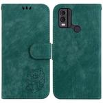 For Nokia C22 Little Tiger Embossed Leather Phone Case(Green)