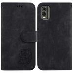 For Nokia C32 Little Tiger Embossed Leather Phone Case(Black)