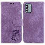 For Nokia G22 Little Tiger Embossed Leather Phone Case(Purple)