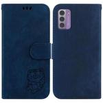 For Nokia G42 Little Tiger Embossed Leather Phone Case(Dark Blue)